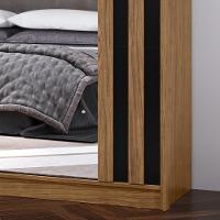 Guarda Roupa Casal Ripado com Espelho 2 Portas de Correr em MDF Seul Visão Móveis - 5