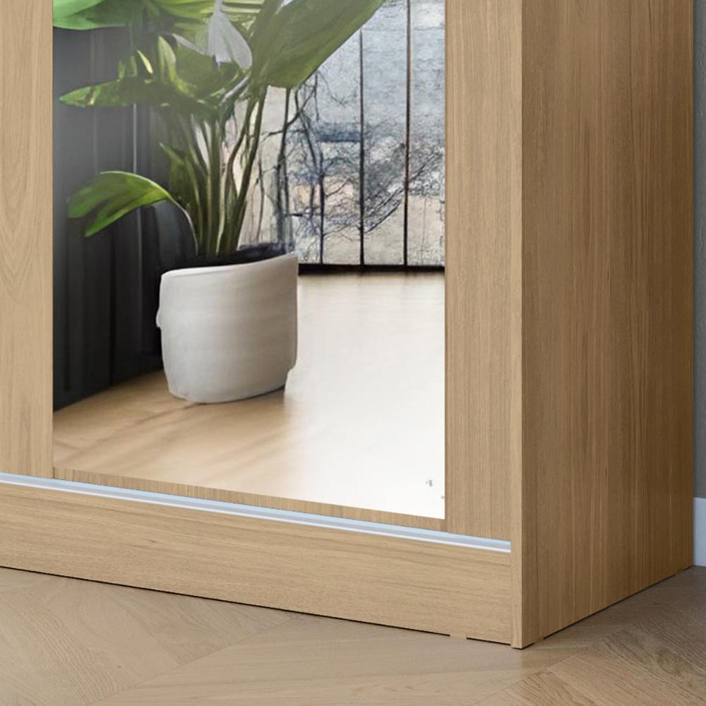 Guarda Roupa Solteiro com Espelho 3 Portas 3 Gavetas em MDF Bagdá Visão Móveis - 6