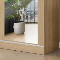 Guarda Roupa Solteiro com Espelho 3 Portas 3 Gavetas em MDF Bagdá Visão Móveis - 6