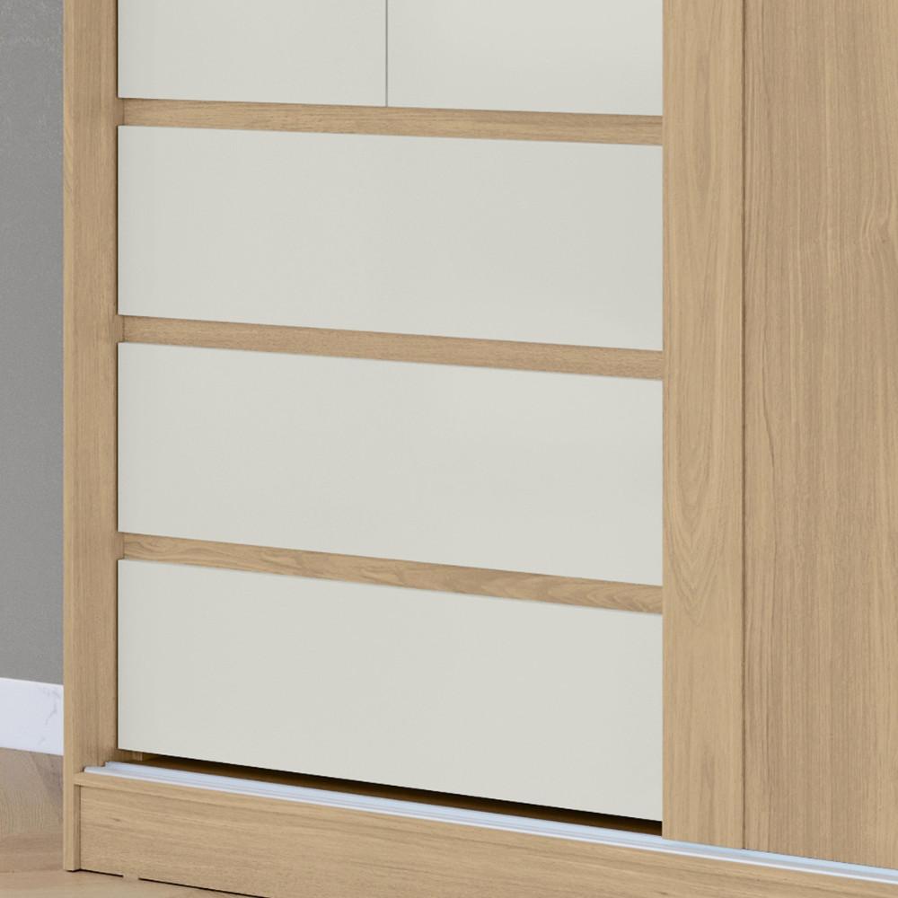 Guarda Roupa Solteiro 3 Portas 3 Gavetas em MDF Bagdá Visão Móveis - 5