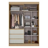 Guarda Roupa Solteiro 3 Portas 3 Gavetas em MDF Bagdá Visão Móveis - 3