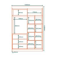 Guarda Roupa Solteiro 3 Portas 3 Gavetas em MDF Bagdá Visão Móveis