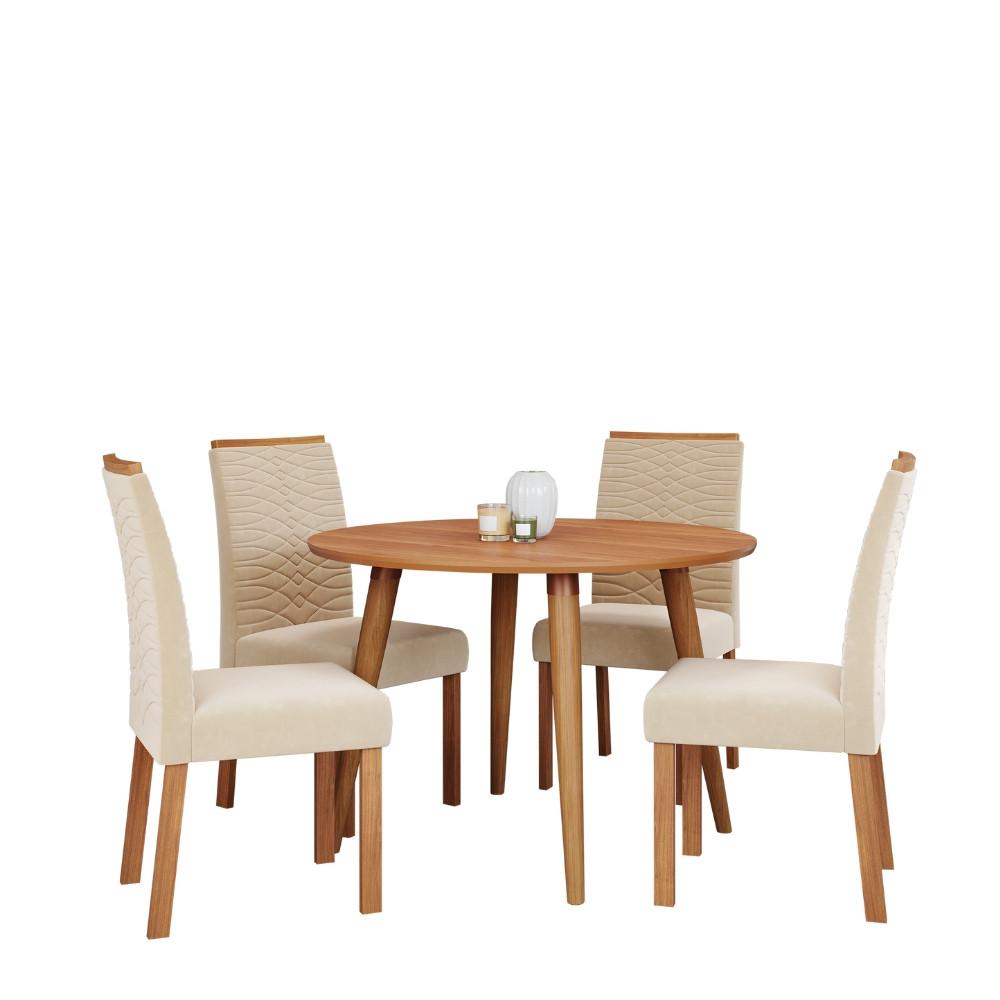 Conjunto Sala de Jantar Mesa Dani com 4 Cadeira em MDF Clarice Cimol - 2