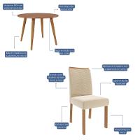 Conjunto Sala de Jantar Mesa Dani com 4 Cadeira em MDF Clarice Cimol - 3