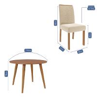 Conjunto Sala de Jantar Mesa Dani com 4 Cadeira em MDF Clarice Cimol