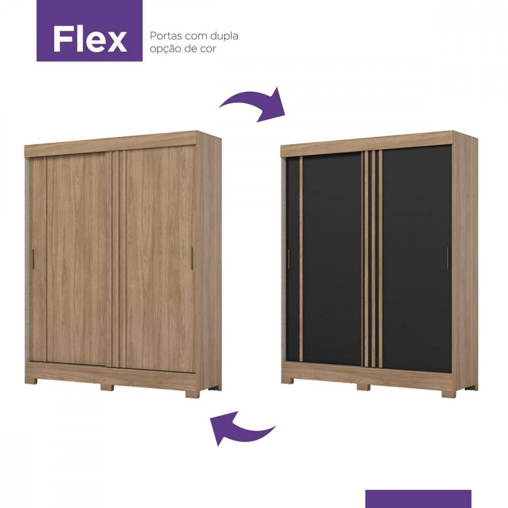 Guarda Roupa Solteiro Flex 2 Portas de Correr B353 Henn - 2