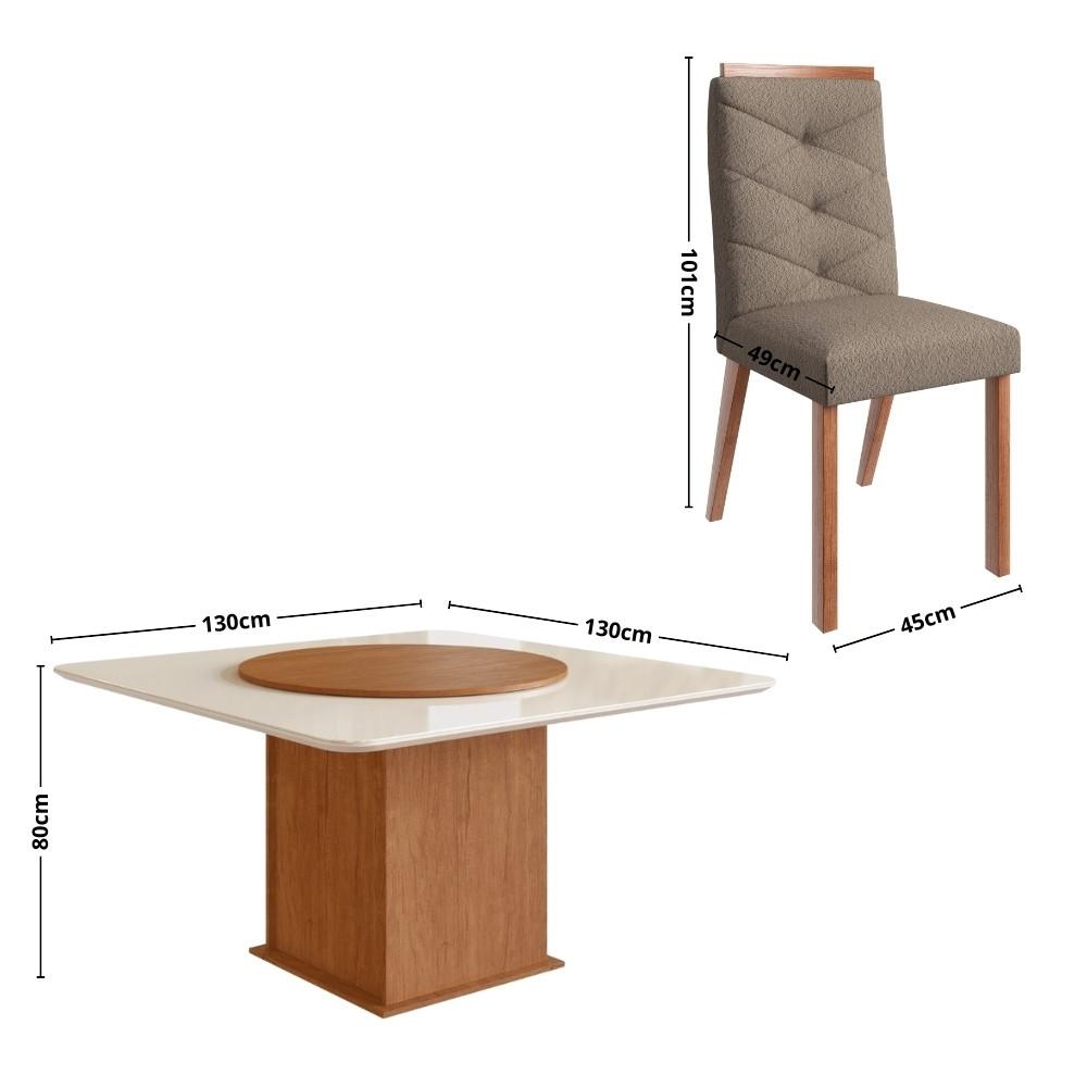 Conjunto Sala de Jantar Mesa com 8 Cadeiras Ref 138/23 Zamarchi - 3