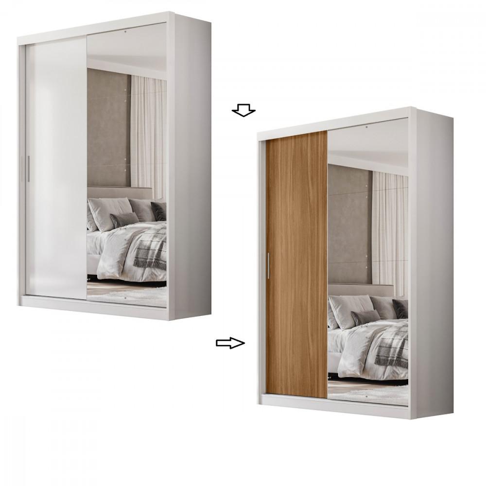 Guarda Roupa Solteiro com Espelho 2 Portas em MDF Riva Demóbile - 2