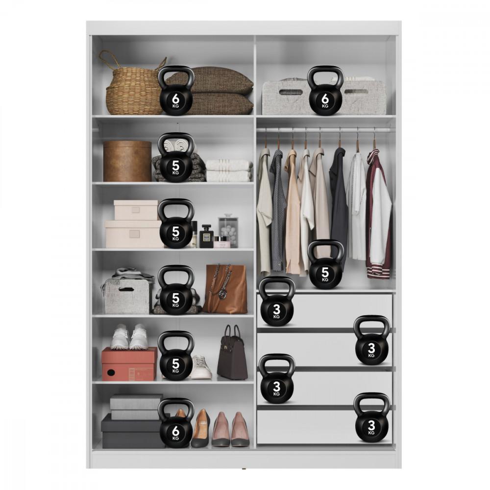 Guarda Roupa Solteiro com Espelho 2 Portas em MDF Riva Demóbile - 3