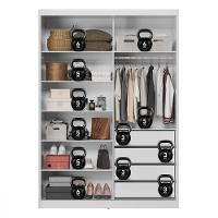 Guarda Roupa Solteiro com Espelho 2 Portas em MDF Riva Demóbile - 3