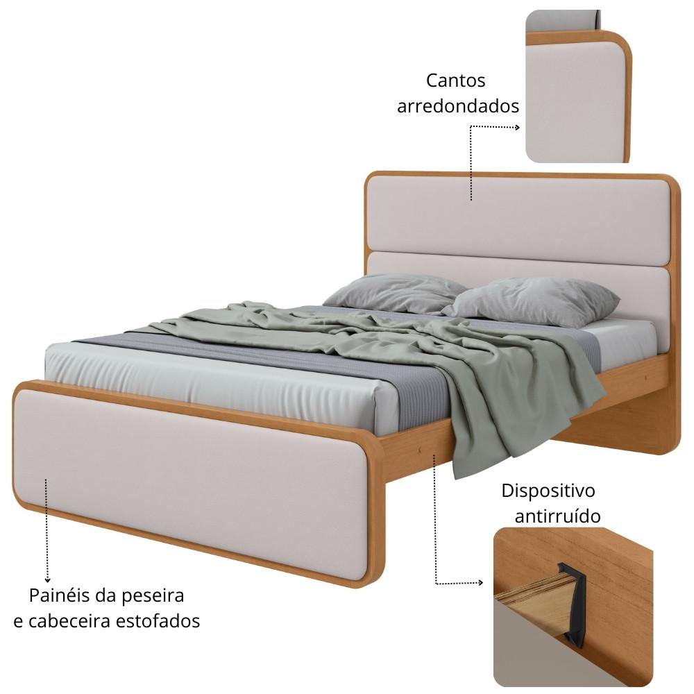 Cama Casal 140cm MDF Loop Lopas - 3