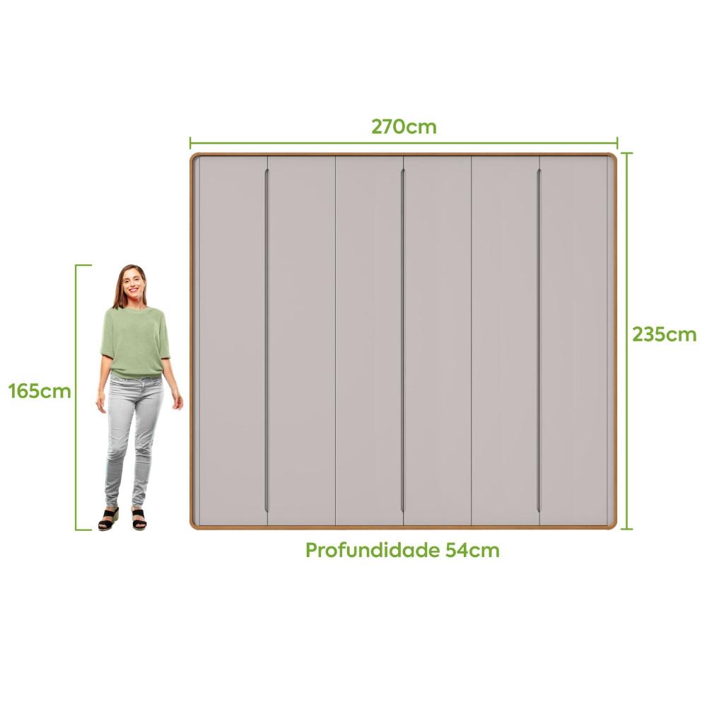 Guarda Roupa Casal 6 Portas MDF Loop Lopas - 4
