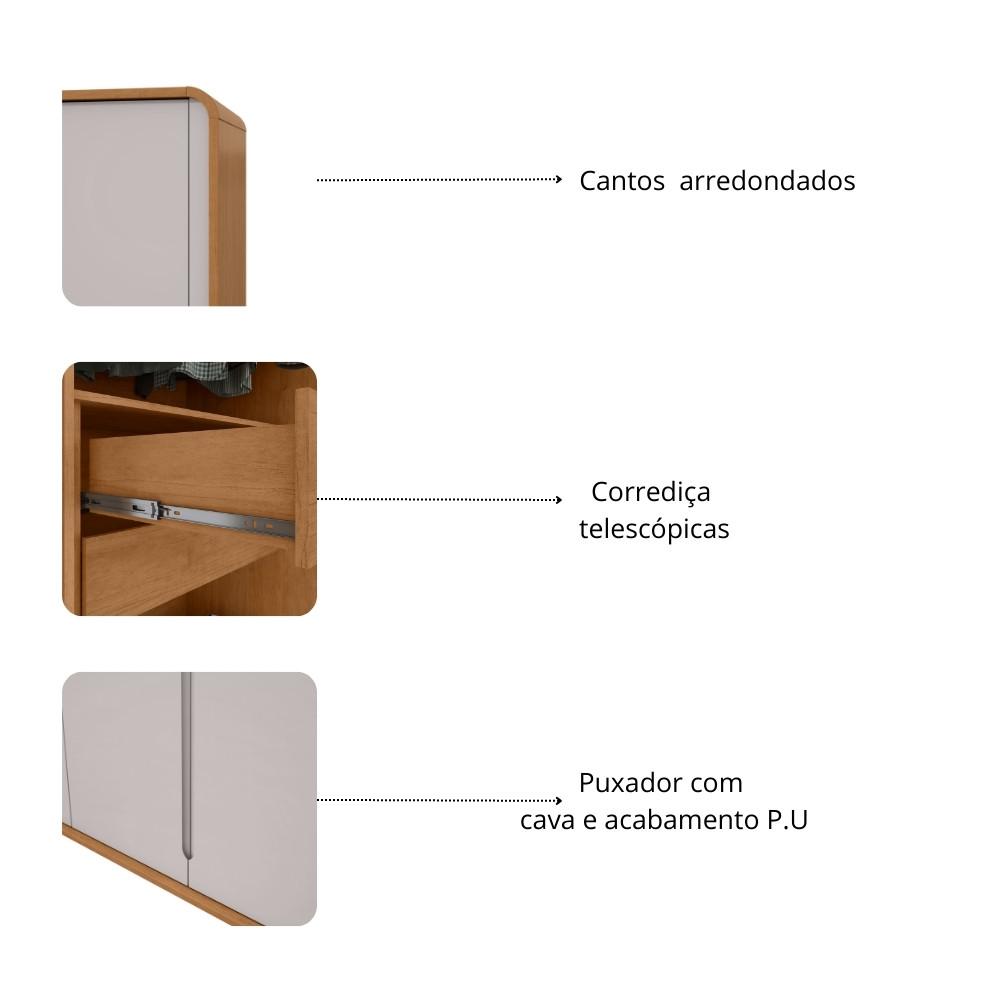 Guarda Roupa Casal 6 Portas MDF Loop Lopas - 6