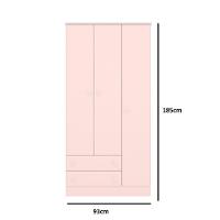 Guarda Roupa Infantil 3 Portas 2 Gavetas Doce Sonho Qmovi - 4