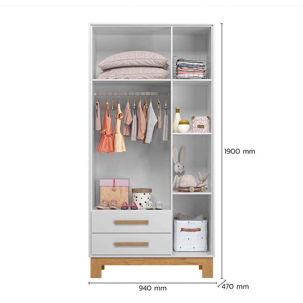 Guarda Roupa Infantil 3 Portas 2 Gavetas Q Encanto Slim Qmovi - 4