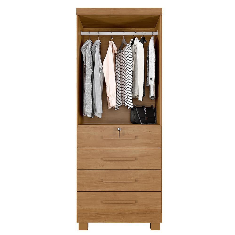 Guarda Roupa Solteiro 2 Portas 4 Gavetas com Pés New Maia Benetil - 3