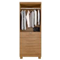 Guarda Roupa Solteiro 2 Portas 4 Gavetas com Pés New Maia Benetil - 3