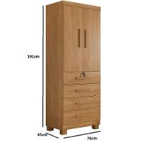 Guarda Roupa Solteiro 2 Portas 4 Gavetas com Pés New Maia Benetil