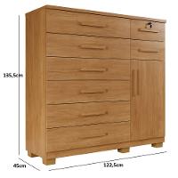 Cômoda 8 Gavetas 1 Porta com Pés New Vitoria Benetil