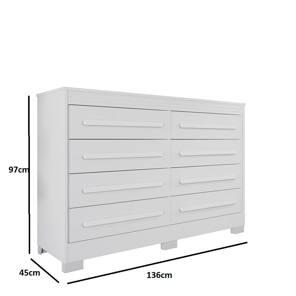 Cômoda 8 Gavetas com Pés California Benetil - 3