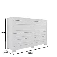 Cômoda 8 Gavetas com Pés California Benetil - 3