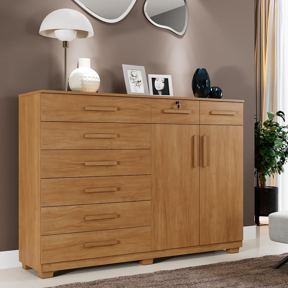 Cômoda 8 Gavetas 2 Portas com Pés New Triunfo Benetil - 1