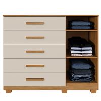 Cômoda Ripada 5 Gavetas 1 Porta com Pés Paris Benetil - 3