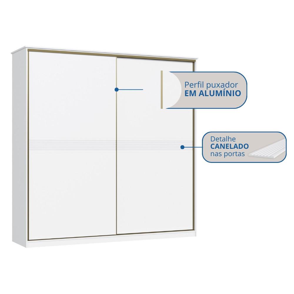 Guarda Roupa Casal 2 Portas de Correr Coliseu Móveis Castro - 4
