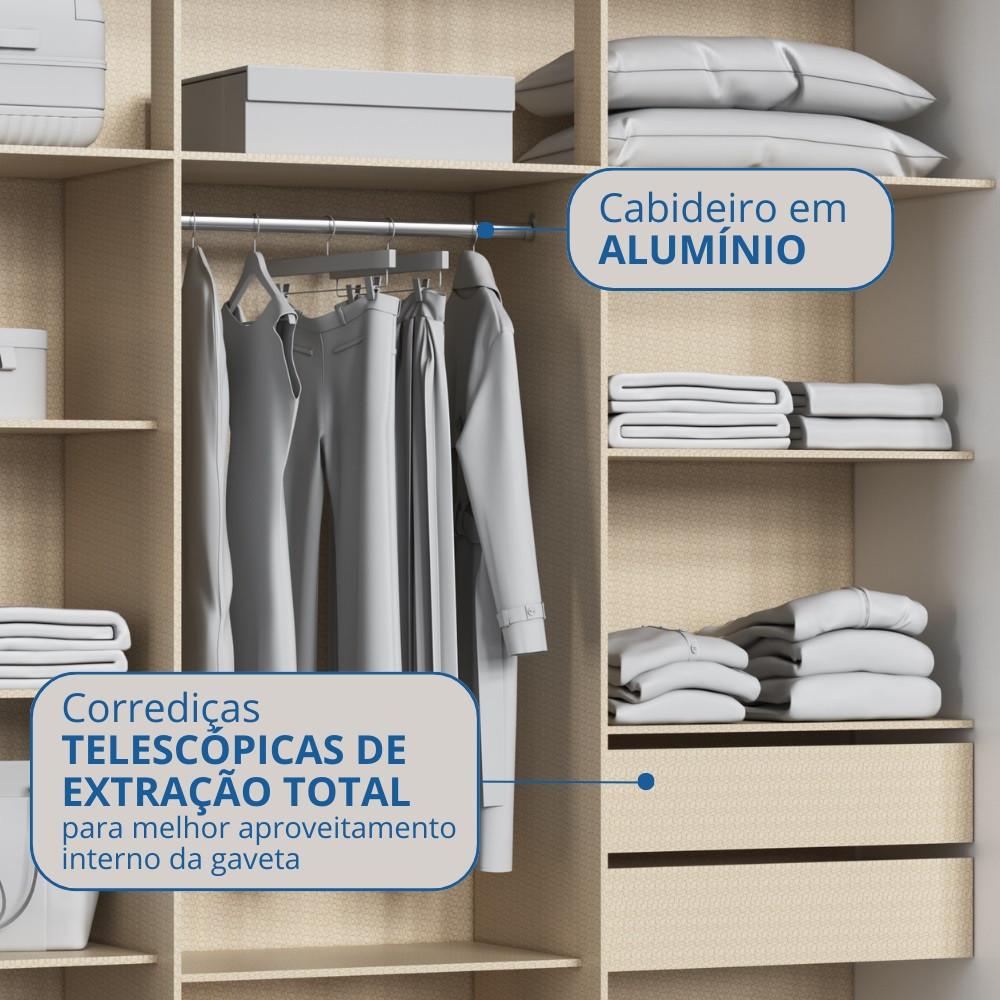 Guarda Roupa Casal 2 Portas de Correr Coliseu Móveis Castro - 5