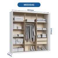 Guarda Roupa Casal 2 Portas de Correr Coliseu Móveis Castro - 6