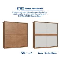 Guarda Roupa Casal Flex 2 Portas de Correr Master New Móveis Castro - 6