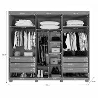 Guarda Roupa Casal Ripado 6 Portas com Pés Montral Benetil - 4