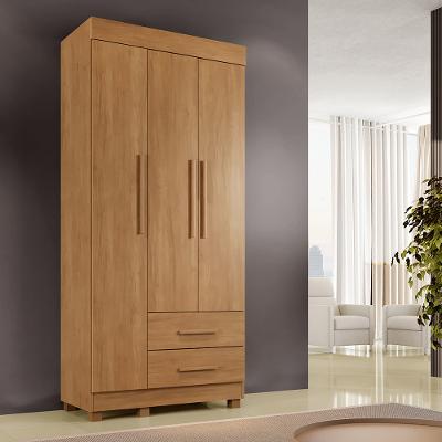 Guarda Roupa Solteiro 3 Portas 2 Gavetas com Pés Copacabana New Benetil
