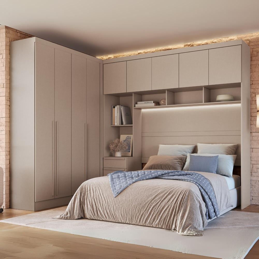 Quarto Modulado Casal 10 Portas 3 Gavetas Infinity Móveis Castro - 1
