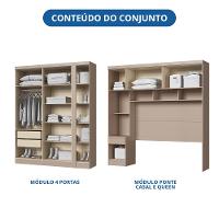 Quarto Modulado Casal 10 Portas 3 Gavetas Infinity Móveis Castro - 5