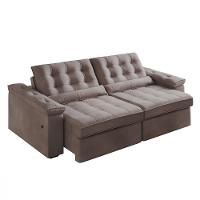 Sofá 4 Lugares Retrátil Reclinável 252cm USB Veludo Ilheus Bexs Estofados - 2