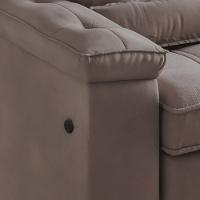 Sofá 4 Lugares Retrátil Reclinável 252cm USB Veludo Ilheus Bexs Estofados