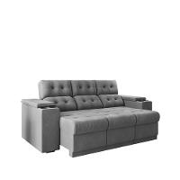 Sofá 3 Lugares Retrátil 210cm Suede Frankfurt Flash Estofados - 3