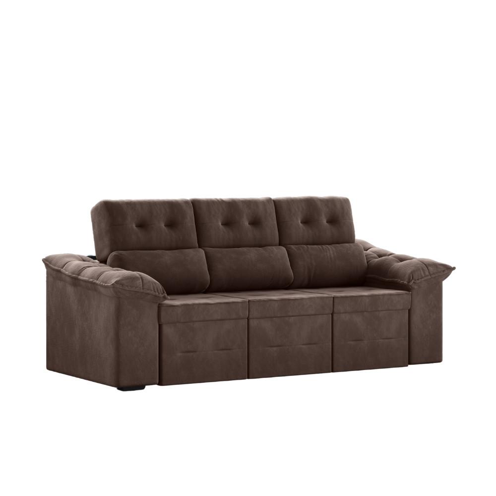 Sofá 3 Lugares Retrátil Reclinável 200cm Suede Suiça Flash - 2