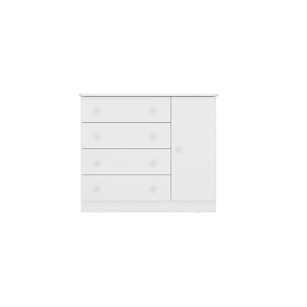 Cômoda Infanti 4 Gavetas 1 Porta Doce Sonho Qmovi - 2