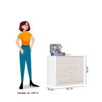 Cômoda Infanti 4 Gavetas 1 Porta Doce Sonho Qmovi - 4