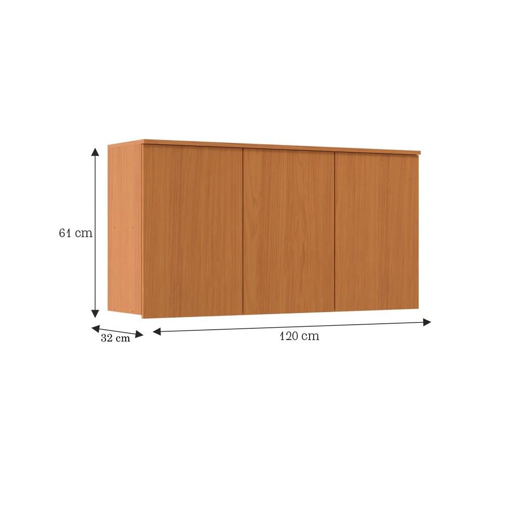 Armário Aéreo 3 Portas em MDF Florença Móveis Sul - 3