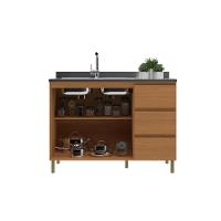 Balcão 2 Portas 3 Gavetas sem Pia Em MDF Florença Móveis Sul - 2