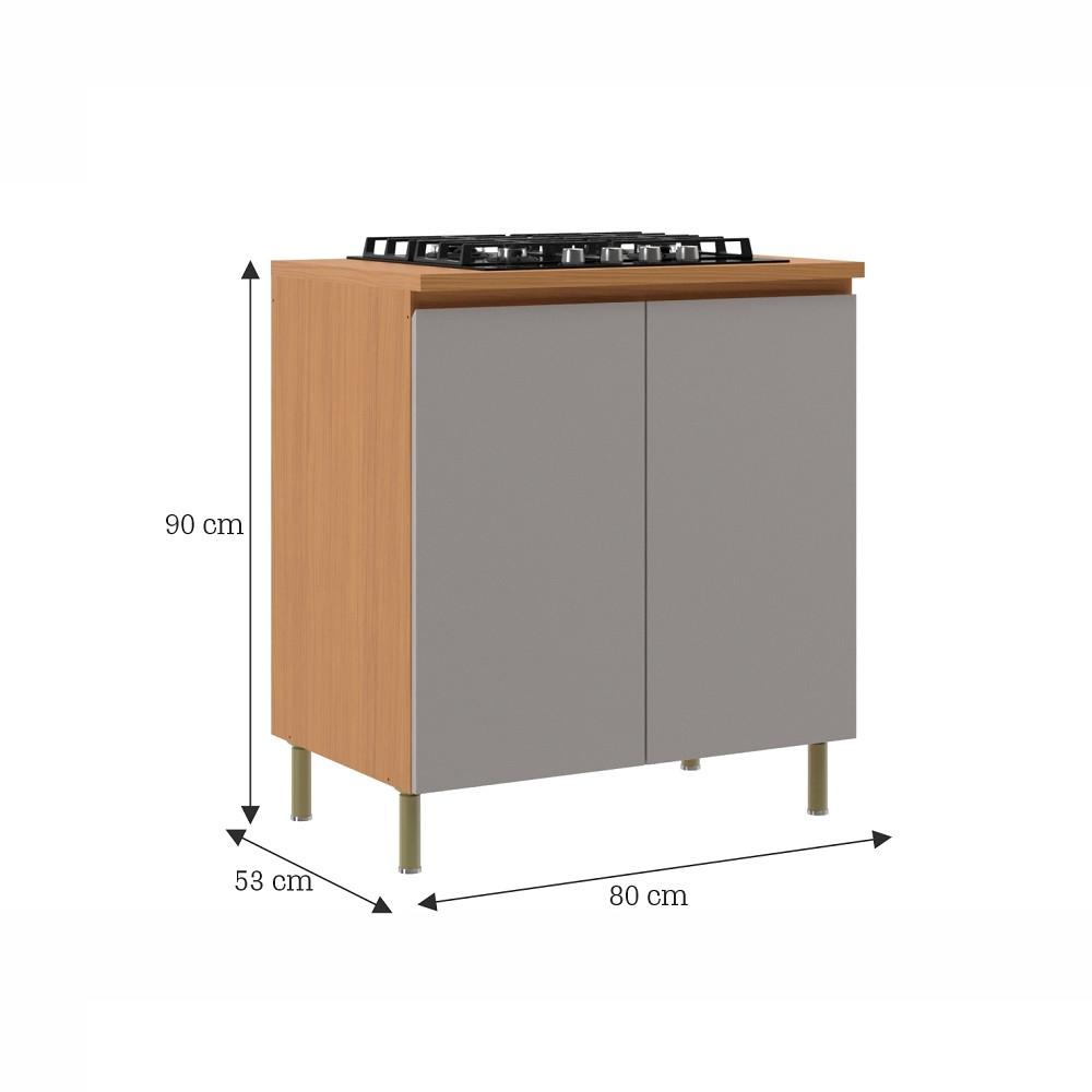 Balcão para Cooktop 4 Bocas 2 Portas Em MDF Florença Móveis Sul - 3
