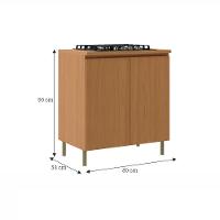 Balcão para Cooktop 4 Bocas 2 Portas Em MDF Florença Móveis Sul - 3