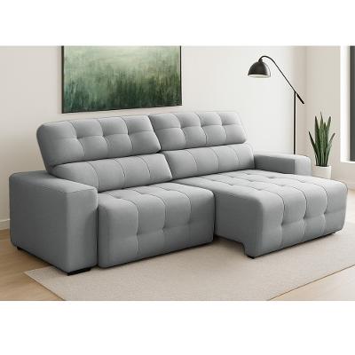 Sofá 3 Lugares Retrátil Reclinável 230cm Veludo Atualle Ferguile