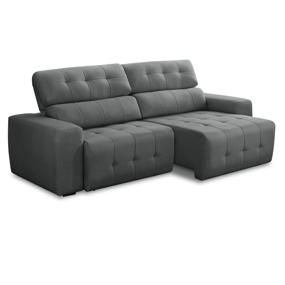 Sofá 3 Lugares Retrátil Reclinável 230cm Veludo Atualle Ferguile - 2