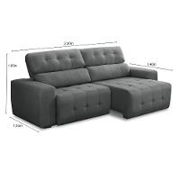 Sofá 3 Lugares Retrátil Reclinável 230cm Veludo Atualle Ferguile - 4