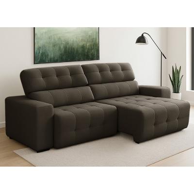 Sofá 3 Lugares Retrátil Reclinável 230cm Veludo Atualle Ferguile