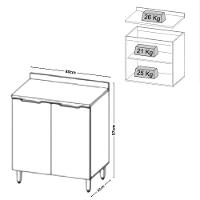 Balcão com tampo 2 Portas Lumina Telasul - 2